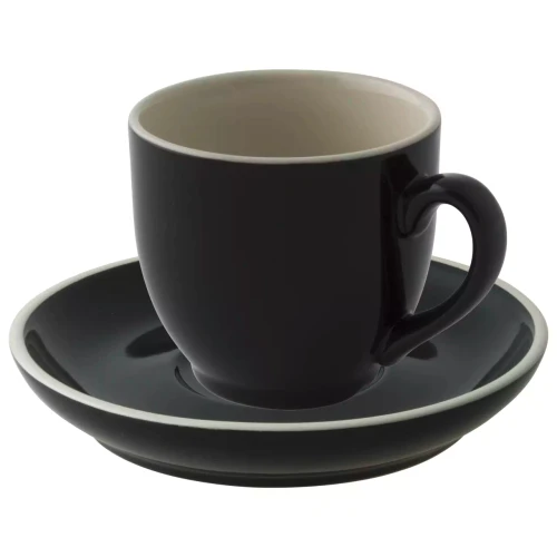 Palmer  Colors Tasse und Untertasse 14 cl - 12 cm Schwarz 6 Stück