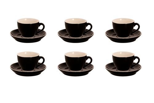 Palmer Cup and saucer Colors 18 cl - 14 cm Black 6 pieces Palmer Cup and saucer Colors 18 cl - 14 cm Black 6 pieces