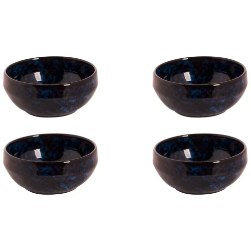 Palmer Bowl Bama Blue 15 cm 65 cl Blue Stoneware 4 pieces