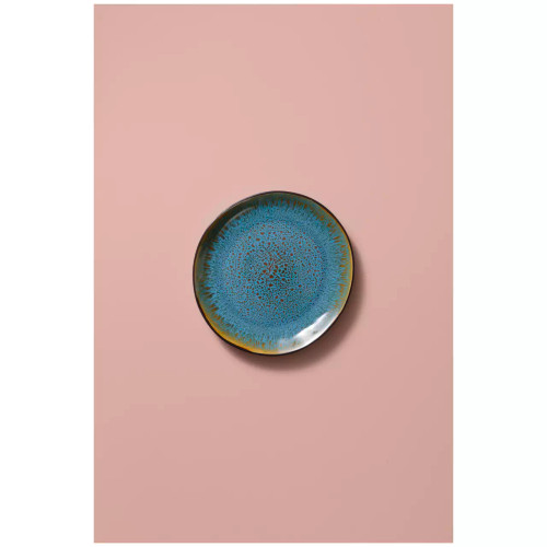 Palmer Plate Lotus 20.5 cm Turquoise Black Stoneware 2 pieces