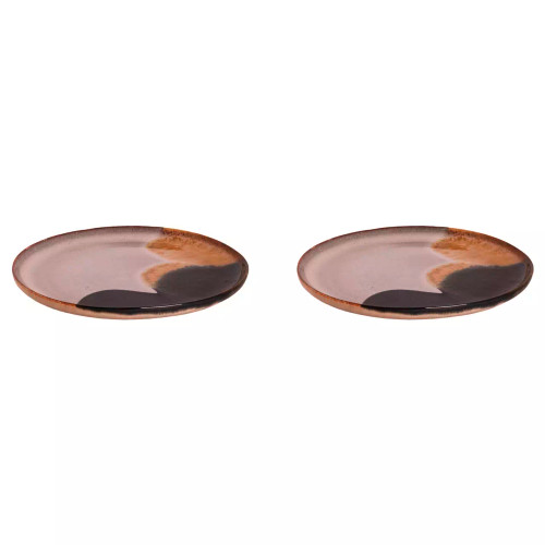 Palmer Plate Aquarel 22 cm Beige Blue Stoneware 2 pcs.