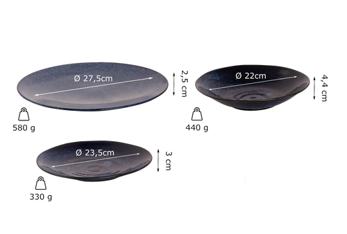 Palmer Bordenset Kiryu Porselein 6-persoons 18-delig Blauw 