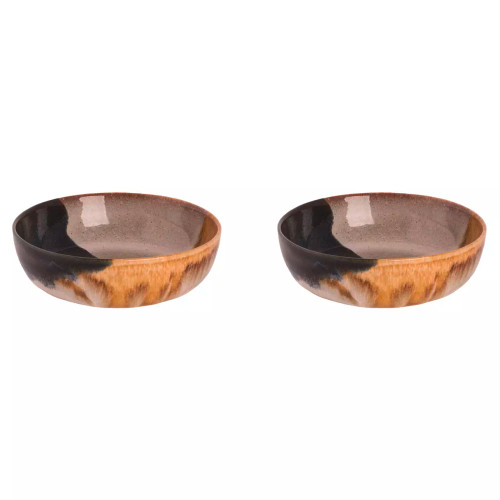 Palmer Bowl Aquarel 17.5 cm 80 cl Beige Blue Stoneware 2 pcs.