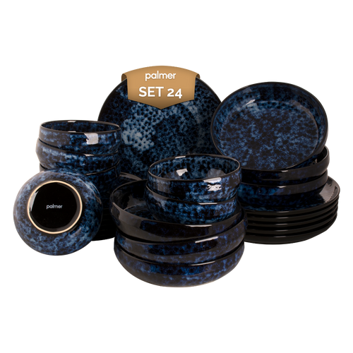 Palmer  Bama Blue Tafelservice Steingut 6-Personen 24-teilig Blau Palmer  Bama Blue Tafelservice Steingut 6-Personen 24-teilig Blau