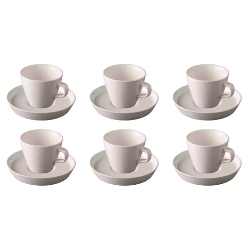 Palmer  Da Vinci Tasse und Untertasse 20 cl - 9 cm Offwhite 6 Stück