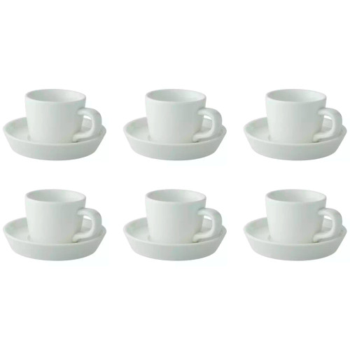 Palmer  Da Vinci Espressotasse und Untertasse 9 cl - 11 cm Offwhite Porzellan 6 Stück