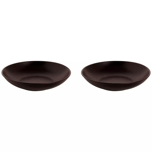 Mammoet  Moon Teller tief 21,5 cm Schwarzes Steingut 2 Stück