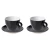 Maastricht Porselein Cappuccinokop en schotel Bart Colour Cafe 23 cl Zwart 2 stuks