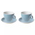 Maastricht Porselein Cappuccinokop en schotel Bart Colour Cafe 23 cl Lichtblauw 2 stuks