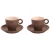 Maastricht Porselein Koffiekop en schotel Bart Colour Cafe 17 cl Bruin 2 stuks