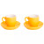 Palmer Coffee cup and saucer Colors Matt 14 cl 12 cm Yellow Porcelain 2 pcs.