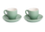 Palmer Koffiekop en schotel Colors Mat 14 cl 12 cm Groen Porselein 2 stuks