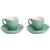 Palmer Koffiekop en schotel Colors Mat 14 cl 12 cm Groen Porselein 2 stuks
