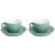 Palmer Cappuccinokop en schotel Colors Mat 18 cl 14 cm Groen Porselein 2 stuks