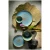 Palmer Plate Lotus 20.5 cm Turquoise Black Stoneware 2 pieces