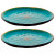 Palmer Plate Lotus 27.5 cm Turquoise Black Stoneware 2 pieces