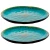Palmer Plate Lotus 27.5 cm Turquoise Black Stoneware 2 pieces