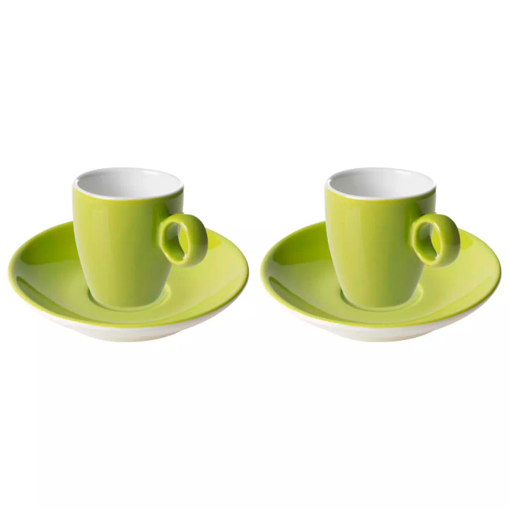 Maastricht Porselein Espressokop en schotel Bart Colour Cafe 6.5 cl Groen 2 stuks