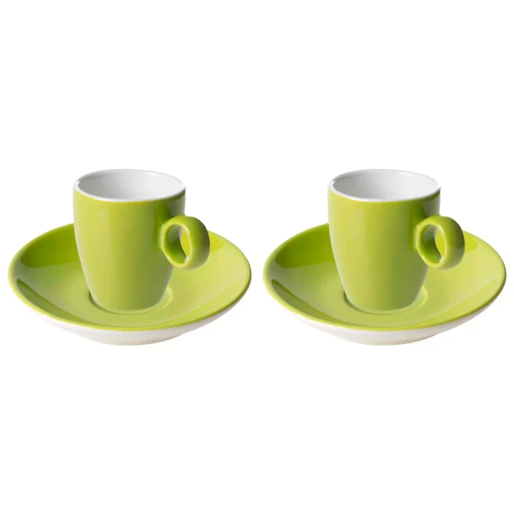 Maastricht Porselein Espressokop en schotel Bart Colour Cafe 6.5 cl Groen 2 stuks
