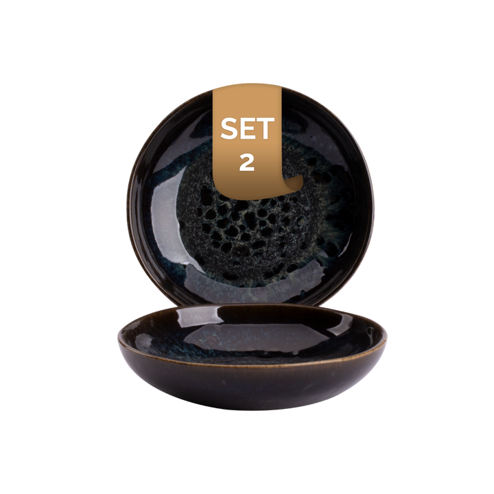 Palmer Schaal Eccentric 16 cm 40 cl Blauw Stoneware 2 stuks