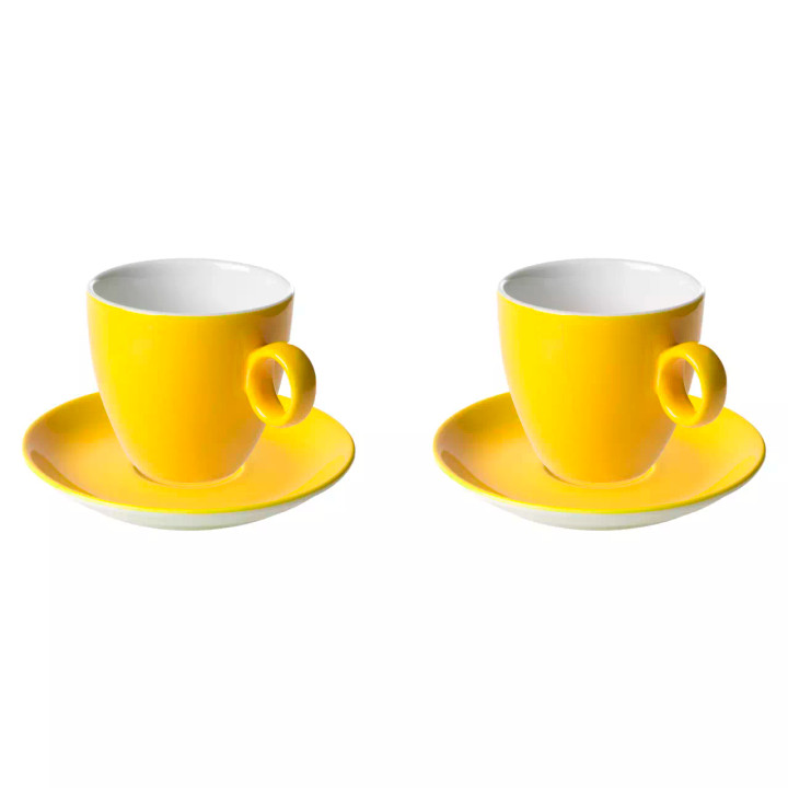 Maastricht Porselein Coffee cup and saucer Bart Colour Cafe 17 cl Yellow 2 pieces