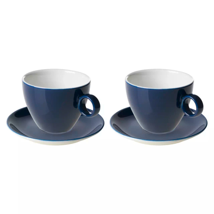 Maastricht Porselein Cappuccino cup and saucer Bart Colour Cafe 23 cl Blue 2 pcs.