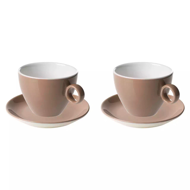 Maastricht Porselein Cappuccinokop en schotel Bart Colour Cafe 23 cl Bruin 2 stuks