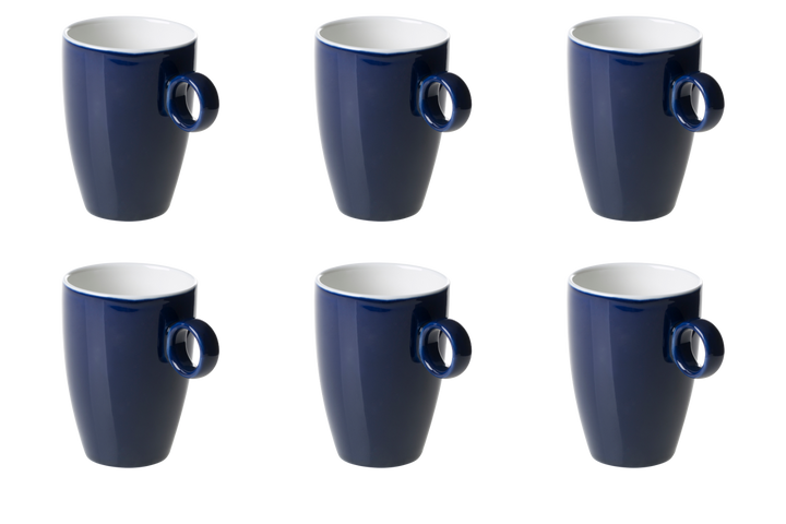 Maastricht Porselein Beker Bart Colour Cafe 23 cl Blauw 6 stuks