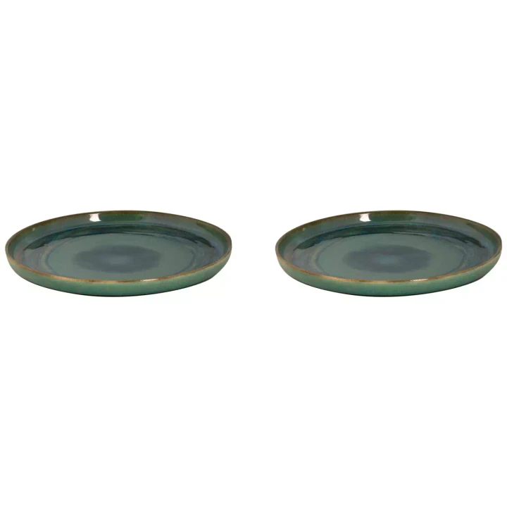 Palmer Bord Miami 28 cm Groen Stoneware 2 stuks