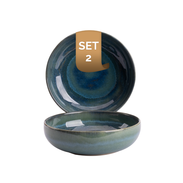 Palmer Schaal Miami 16 cm 51 cl Groen Stoneware 2 stuks