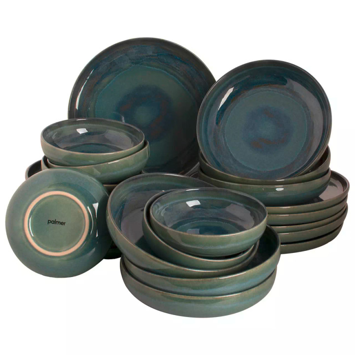 Palmer Dinnerware set Miami Stoneware 6-person 24-piece Green