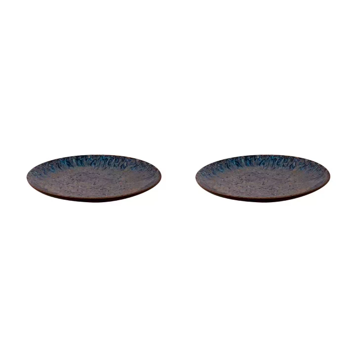 Palmer Bord Lester 21 cm Zwart Blauw Stoneware 2 stuks