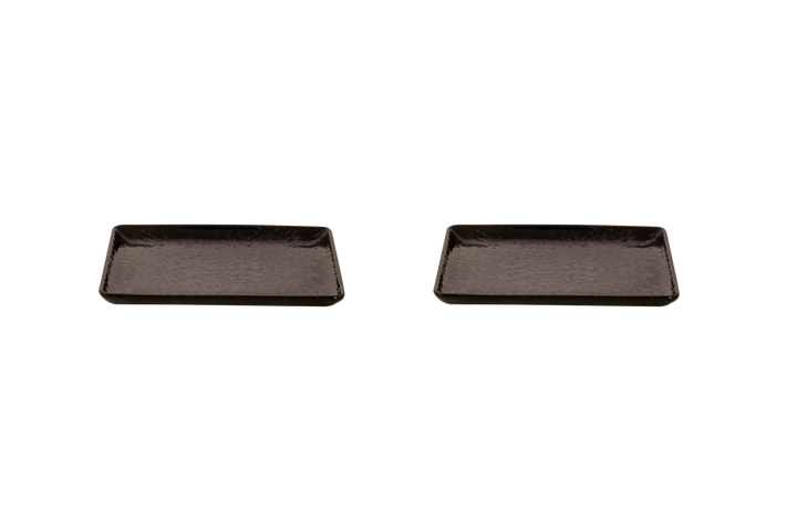 Maastricht Porselein Plate Tahiti 23 x 17 cm Black Porcelain 2 pcs.