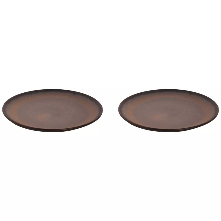 Palmer  Houston Teller 28 cm Schwarz Grau Steingut 2 Stück