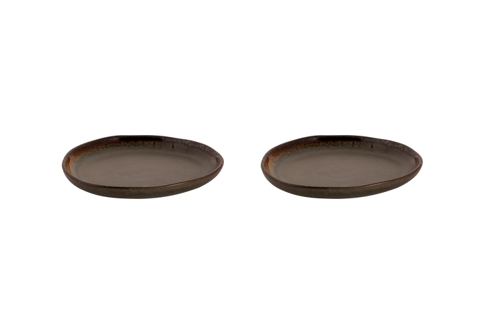 Palmer Bord David Mucky 17 cm Bruin Stoneware 2 stuks