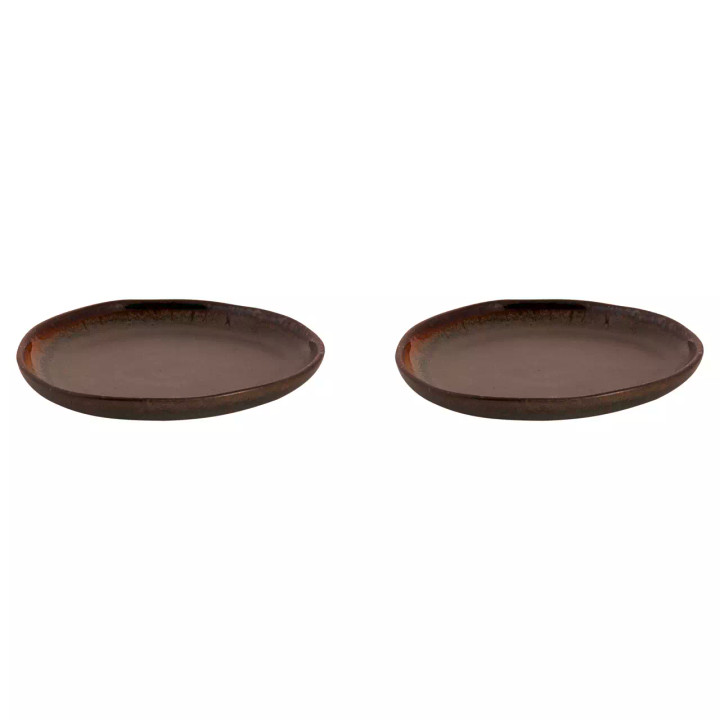 Palmer  David Mucky Teller 17 cm Braunes Steingut 2 Stück