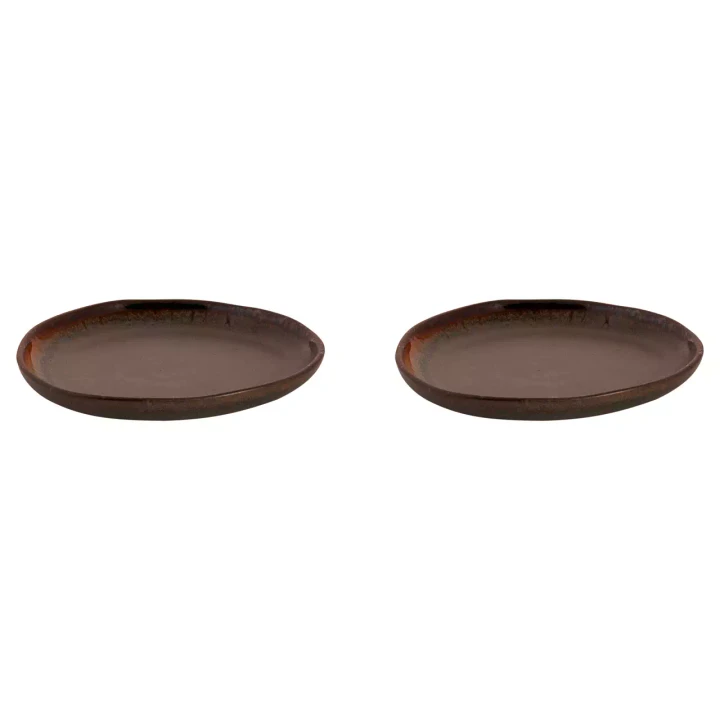 Palmer Bord David Mucky 17 cm Bruin Stoneware 2 stuks