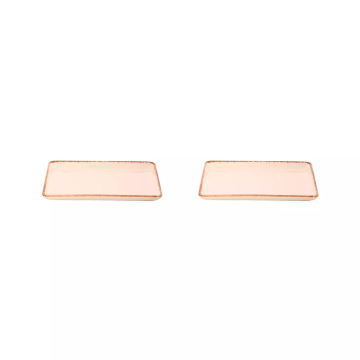 Maastricht Porselein Bord Akoya 23 x 17 cm Crème Porselein 2 stuks