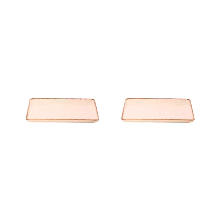 Maastricht Porselein  Akoya Teller 23 x 17 cm Creme Porzellan 2 Stück