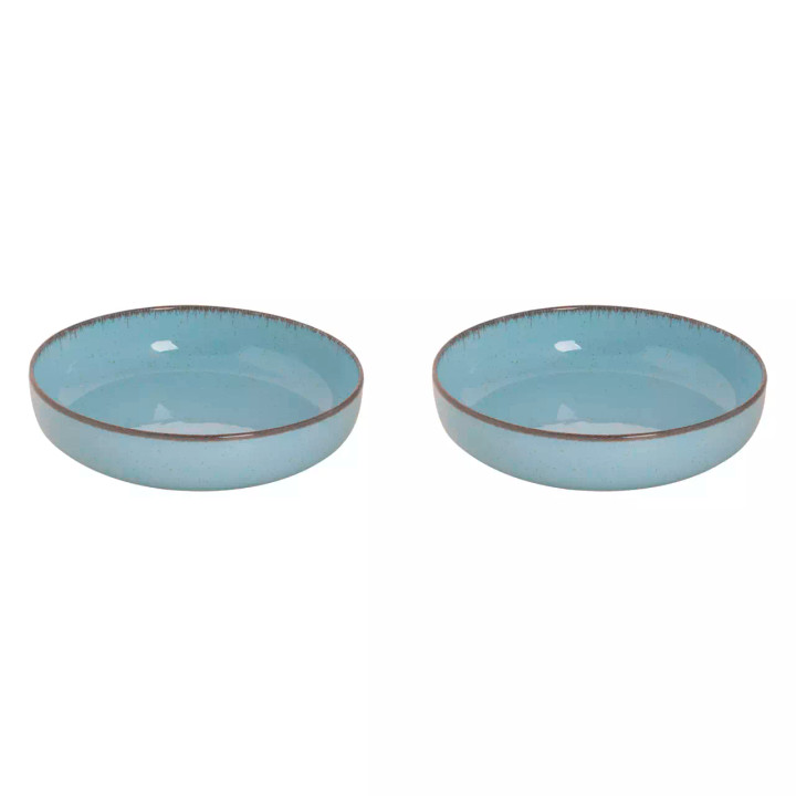 Palmer Bord diep Antigo 19 cm Porselein Lichtblauw 2 stuks