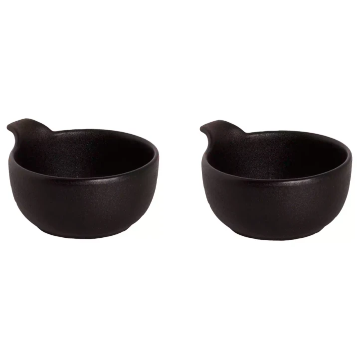Maastricht Porselein  Universe Schüssel 10 cm 24 cl Schwarzes Porzellan 2 Stück