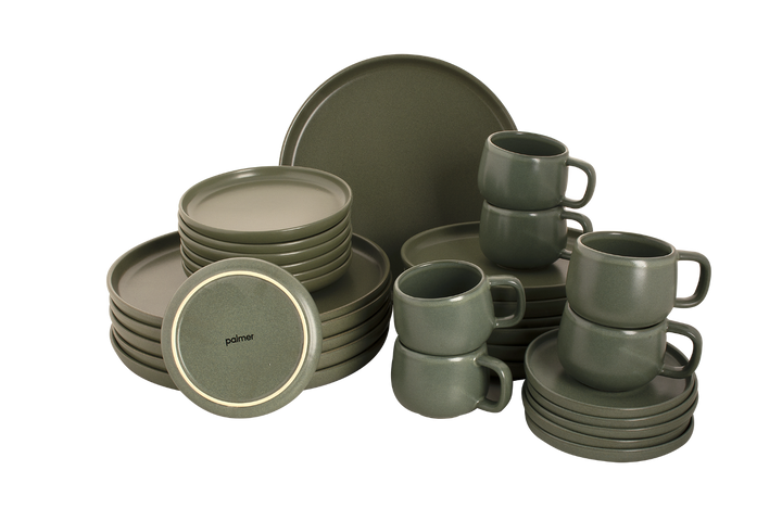 Palmer  Sandy Loam Geschirrset Steingut 6-Personen 30-teilig Grün Palmer  Sandy Loam Geschirrset Steingut 6-Personen 30-teilig Grün
