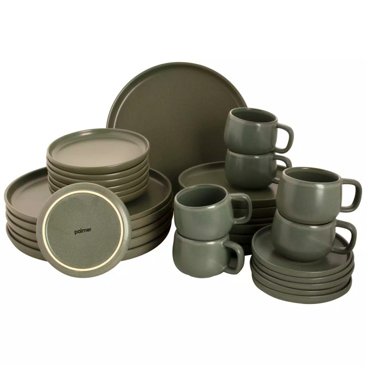 Palmer Dinnerware set Sandy Loam Stoneware 6-person 30-piece Green