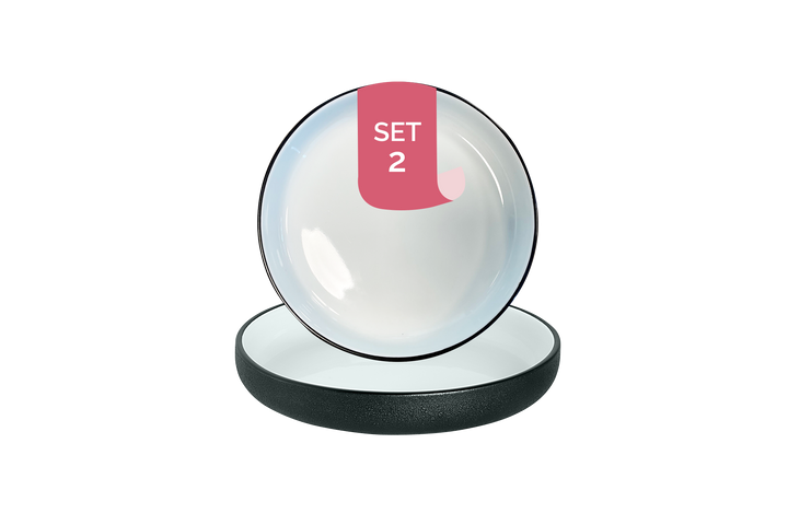 Maastricht Porselein Bord diep Cosmic 20 cm Zwart Wit Porselein 2 stuks