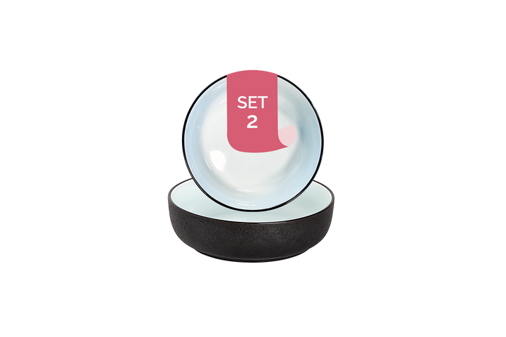 Maastricht Porselein Schaal Cosmic 16 cm 55 cl Zwart Wit Porselein 2 stuks