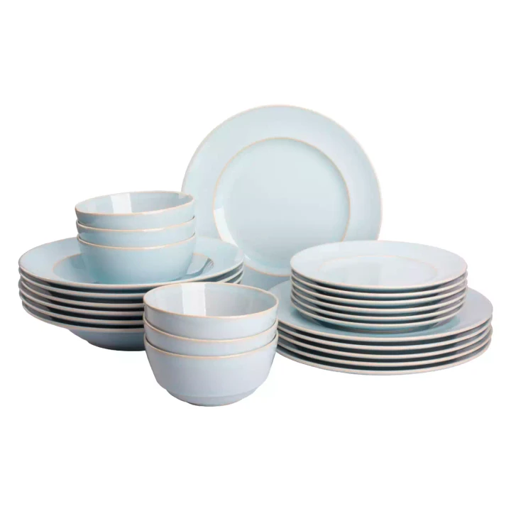 Palmer Dinnerware set Barolo Stoneware 6-person 24-piece Light Blue
