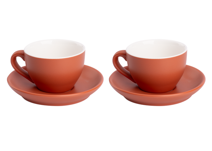 Palmer Cappuccinokop en schotel Colors Mat 18 cl 14 cm Bruin Porselein 2 stuks