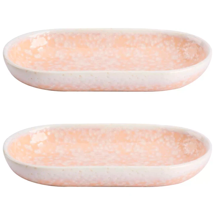 Colori Del Sud Cazorla Plate Deep Oval 20 x 11.5 cm Pink 2 pcs.