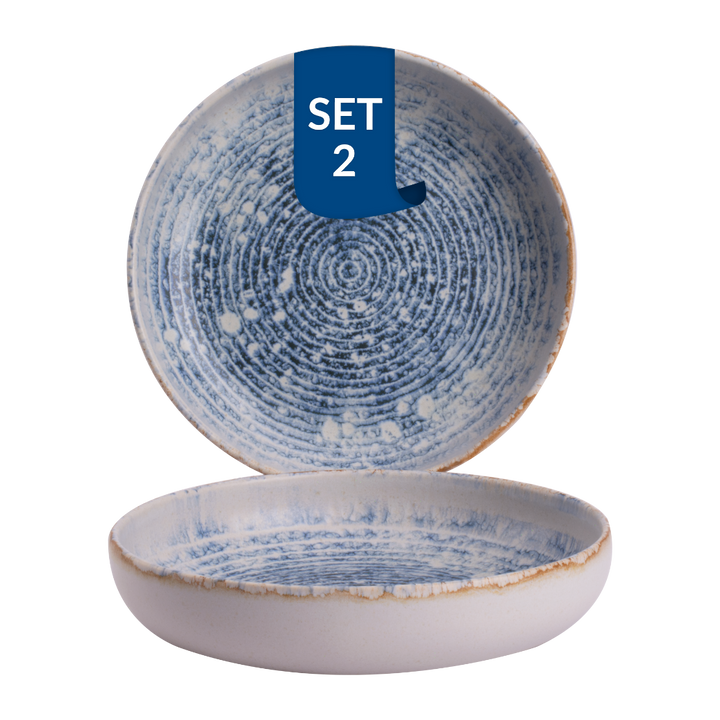 James Cooke Bord diep Azure Vintage 22 cm Blauw Wit Stoneware 2 stuks