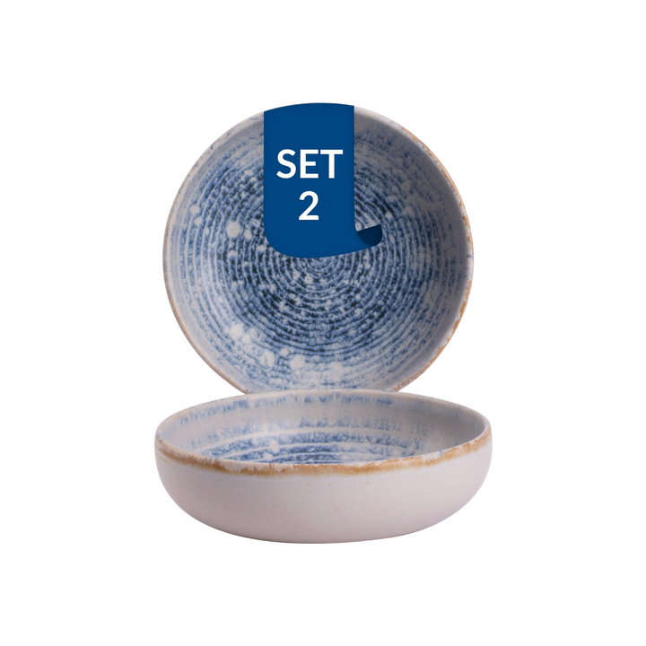 James Cooke Schaal Azure Vintage 16 cm Blauw Wit Stoneware 2 stuks